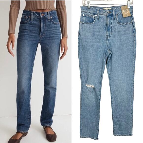 NWT Madewell The Perfect Vintage Jean Light Wash Blue sz 27 Distressed High Rise - Picture 1 of 13